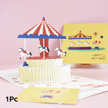 Load image into Gallery viewer, 3D Pop Up Birthday Card for Kids Boy Girl Baby Shower First Birthday Party Greeting Cards Postcards Gifts with Envelope For Family Friends Lover