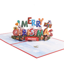 Load image into Gallery viewer, Christmas Tree 3D Pop-Up Card Christmas Blessing Card Santa Elk Christmas Ring New Year Greeting Cards Gift Message Card