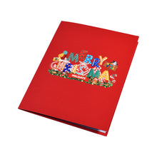 Load image into Gallery viewer, Christmas Tree 3D Pop-Up Card Christmas Blessing Card Santa Elk Christmas Ring New Year Greeting Cards Gift Message Card