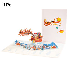 Load image into Gallery viewer, Christmas Tree 3D Pop-Up Card Christmas Blessing Card Santa Elk Christmas Ring New Year Greeting Cards Gift Message Card