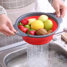 Load image into Gallery viewer, Collapsible Colander Silicone Folding Drain Basket Fruit Vegetable Washing Basket Foldable Strainer Kitchen Storage Tool