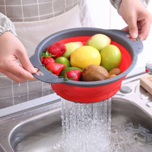 Load image into Gallery viewer, Collapsible Colander Silicone Folding Drain Basket Fruit Vegetable Washing Basket Foldable Strainer Kitchen Storage Tool