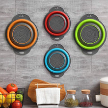Load image into Gallery viewer, Collapsible Colander Silicone Folding Drain Basket Fruit Vegetable Washing Basket Foldable Strainer Kitchen Storage Tool