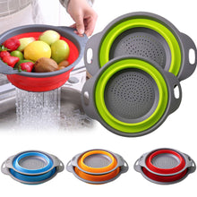 Load image into Gallery viewer, Collapsible Colander Silicone Folding Drain Basket Fruit Vegetable Washing Basket Foldable Strainer Kitchen Storage Tool