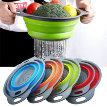 Load image into Gallery viewer, Collapsible Colander Silicone Folding Drain Basket Fruit Vegetable Washing Basket Foldable Strainer Kitchen Storage Tool