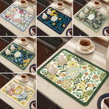 Load image into Gallery viewer, Printed Dish Drying Mat Super Absorbent Coffee Drain Pad Tableware Draining Pad Quick Dry Rug Kitchen Dinnerware Placemat
