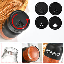 Load image into Gallery viewer, Farmhouse Salt And Pepper Shakers Set With Adjustable Lids, Modern Home Country Kitchen Decor, Cute Shaker Set