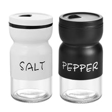 Load image into Gallery viewer, Farmhouse Salt And Pepper Shakers Set With Adjustable Lids, Modern Home Country Kitchen Decor, Cute Shaker Set