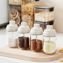 Load image into Gallery viewer, 250ml Nordic Style Glass Spice Jars Spoon Lid Integrated Transparent Seasoning Organizer Home Kitchen Storage Bottle