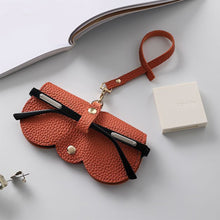 Load image into Gallery viewer, 1Pc Convenient Anti Pressure Glasses Bag PU Leather Spectacle Case Sunglasses Storage Hanging Bag Glasses Case Protective Cover