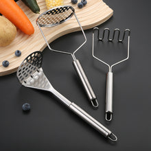 Load image into Gallery viewer, Stainless Steel Potato Masher Manual Fruit Vegetable Pressure Mud Machine Kitchen Children Food Crusher Complementary Gadget