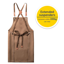 Load image into Gallery viewer, 1Pc Thickened Canvas Apron Kitchen Apron Halter Neck Apron Water Proof Oil Proof Coffee Shop Fashion Adult Apron