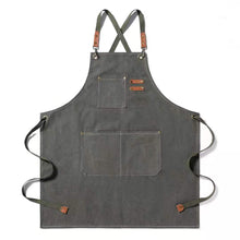 Load image into Gallery viewer, 1Pc Thickened Canvas Apron Kitchen Apron Halter Neck Apron Water Proof Oil Proof Coffee Shop Fashion Adult Apron