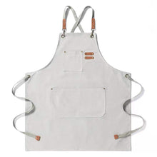 Load image into Gallery viewer, 1Pc Thickened Canvas Apron Kitchen Apron Halter Neck Apron Water Proof Oil Proof Coffee Shop Fashion Adult Apron