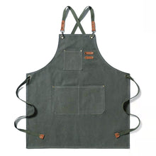 Load image into Gallery viewer, 1Pc Thickened Canvas Apron Kitchen Apron Halter Neck Apron Water Proof Oil Proof Coffee Shop Fashion Adult Apron