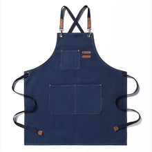 Load image into Gallery viewer, 1Pc Thickened Canvas Apron Kitchen Apron Halter Neck Apron Water Proof Oil Proof Coffee Shop Fashion Adult Apron