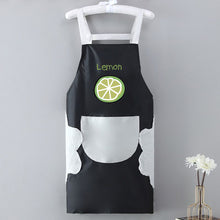 Load image into Gallery viewer, 1Pc Waterproof Kitchen Apron Hand-wiping Oil-Proof Avocado Pattern Cooking Apron Chef Apron With Big Pocket Women Baking BBQ Accessories