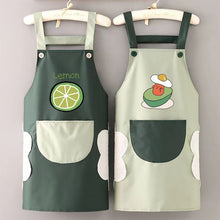 Load image into Gallery viewer, 1Pc Waterproof Kitchen Apron Hand-wiping Oil-Proof Avocado Pattern Cooking Apron Chef Apron With Big Pocket Women Baking BBQ Accessories
