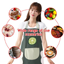 Load image into Gallery viewer, 1Pc Waterproof Kitchen Apron Hand-wiping Oil-Proof Avocado Pattern Cooking Apron Chef Apron With Big Pocket Women Baking BBQ Accessories