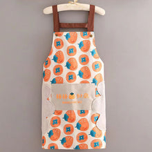 Load image into Gallery viewer, 1Pc Waterproof Kitchen Apron Hand-wiping Oil-Proof Orange Pattern Cooking Apron Chef Apron With Big Pocket Women Baking BBQ Accessories