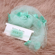 Load image into Gallery viewer, Newborn Baby Photography Props Long Wrap Chiffon Beads Flower Decoration DIY Photo Props Blanket with Headbands