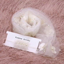 Load image into Gallery viewer, Newborn Baby Photography Props Long Wrap Chiffon Beads Flower Decoration DIY Photo Props Blanket with Headbands