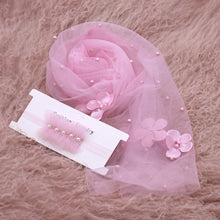 Load image into Gallery viewer, Newborn Baby Photography Props Long Wrap Chiffon Beads Flower Decoration DIY Photo Props Blanket with Headbands