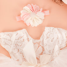 Load image into Gallery viewer, Newborn Photo Props Baby Romper Lace Deep V Backless Clothing Toddler Art Photography Newborn Headdress Flower Girls Photograph Prop