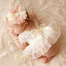 Load image into Gallery viewer, Newborn Photo Props Baby Romper Lace Deep V Backless Clothing Toddler Art Photography Newborn Headdress Flower Girls Photograph Prop