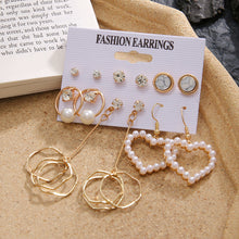 Load image into Gallery viewer, 6PCS/SET Irregular Pearl Butterfly Earring Set Light Luxury Style Niche Design High-Grade Fringe Assorted Retro Accessories