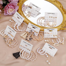 Load image into Gallery viewer, 6PCS/SET Irregular Pearl Butterfly Earring Set Light Luxury Style Niche Design High-Grade Fringe Assorted Retro Accessories
