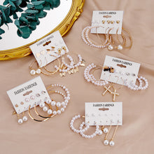 Load image into Gallery viewer, 6PCS/SET Irregular Pearl Butterfly Earring Set Light Luxury Style Niche Design High-Grade Fringe Assorted Retro Accessories