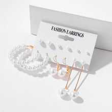 Load image into Gallery viewer, 6PCS/SET Irregular Pearl Butterfly Earring Set Light Luxury Style Niche Design High-Grade Fringe Assorted Retro Accessories