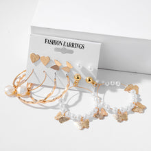 Load image into Gallery viewer, 6PCS/SET Irregular Pearl Butterfly Earring Set Light Luxury Style Niche Design High-Grade Fringe Assorted Retro Accessories