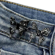 Load image into Gallery viewer, Diamond Butterfly Detachable Buckles for Jeans Pants Wasit Adjustable Tightening Alloy Buckle Hook Jean Trousers Waist DIY Clothing Accessories