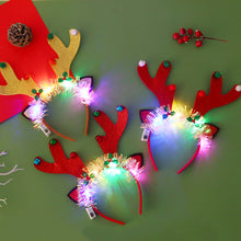 Load image into Gallery viewer, Christmas Decoration Glowing Headband with LED Light Xmas Elk Horn Tree Snowflake Hair Band Kids Girls Hair Accessories Xmas New Year Decor