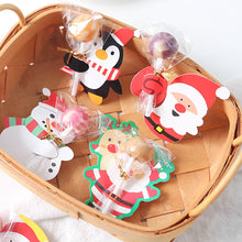Load image into Gallery viewer, 50pcs/set Christmas Lollipop Paper Cards Cartoon Santa Claus Penguin Kids Candy Gifts Package Wrapping New Year Party Decoration