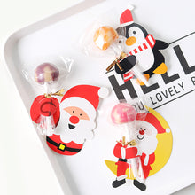 Load image into Gallery viewer, 50pcs/set Christmas Lollipop Paper Cards Cartoon Santa Claus Penguin Kids Candy Gifts Package Wrapping New Year Party Decoration
