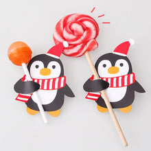 Load image into Gallery viewer, 50pcs/set Christmas Lollipop Paper Cards Cartoon Santa Claus Penguin Kids Candy Gifts Package Wrapping New Year Party Decoration