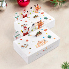 Load image into Gallery viewer, 10pcs Christmas Party Gifts Wrapping Box Kraft Paper Candy Cookie Box Cute Cartoon Santa Elk Snowman Package Box Xmas Party Decoration