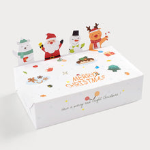 Load image into Gallery viewer, 10pcs Christmas Party Gifts Wrapping Box Kraft Paper Candy Cookie Box Cute Cartoon Santa Elk Snowman Package Box Xmas Party Decoration