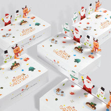 Load image into Gallery viewer, 10pcs Christmas Party Gifts Wrapping Box Kraft Paper Candy Cookie Box Cute Cartoon Santa Elk Snowman Package Box Xmas Party Decoration