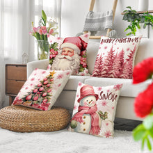 Load image into Gallery viewer, 45cm Pink Merry Christmas Cushion Cover Pilllowcase Christmas Elk Printing Pillow Case for Sofa Cushion Christmas Party Decoration