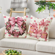 Load image into Gallery viewer, 45cm Pink Merry Christmas Cushion Cover Pilllowcase Christmas Elk Printing Pillow Case for Sofa Cushion Christmas Party Decoration