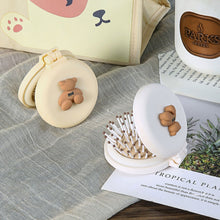 Load image into Gallery viewer, Cute Mini Mirror Portable Mini Air Cushion Comb Female Foldable Air Bag Comb with Mirror Anti Static Styling Accessories