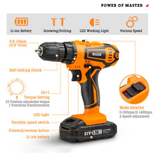 Load image into Gallery viewer, Rechargeable Handheld 12V 16.8V 21V Electric Cordless Drill Screwdriver Wireless Power Driver DC Lithium-Ion Battery Power Tool