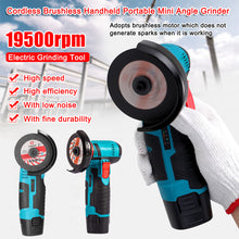 Load image into Gallery viewer, 12V Brushed Angle Grinder 19500rpm Grinding Polishing Machine Cordless Lithium Battery Rechargeable Grinder Cutting Power Tools