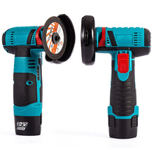 Load image into Gallery viewer, 12V Brushed Angle Grinder 19500rpm Grinding Polishing Machine Cordless Lithium Battery Rechargeable Grinder Cutting Power Tools
