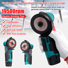Load image into Gallery viewer, 12V Brushless Angle Grinder 19500rpm Grinding Polishing Machine Cordless Lithium Battery Rechargeable Grinder Cutting Power Tools