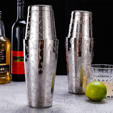 Load image into Gallery viewer, 18oz/28oz Engraving Stainless Steel Boston Cocktail Shaker Wine Mixer Boston Bar Shaker Bar Tools Barware Home Bar Utensils